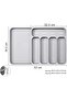 Silverware Drawer Organizer, Expandable Utensil Tray for Kitchen, BPA Free Flatware and Cutlery Hold - 5