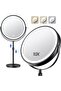 10x Large Lighted Makeup Mirror, Rechargeable 8" Height Adjustable Vanity Mirror, 1x/10x M