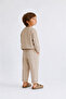 Gots Certified Baby Boy and Child Set – Beige Long Sleeve 2-Piece Set - 2