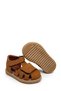 Genuine Leather Baby First Step Sandals with Velcro Flexible Thermo Sole Non-Slip Summer Shoes Tan - 4
