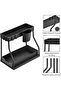 Under Sink Organizer, Detachable 2 Tier Under Sink Storage with Sliding Drawer, Hanging Cup and Hook - 4
