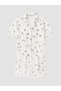Lcw Dream Ecru Shirt Collar 100% Cotton Women's Shorts Pajama Set - 5