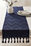 Zigzag Patterned Textured Tasseled Tablecloth Decorative Living Room and Kitchen Table Runner - 5
