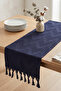 Zigzag Patterned Textured Tasseled Tablecloth Decorative Living Room and Kitchen Table Runner - 6
