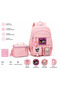 Pink Girls' Primary School Bag with Belenmeli Design, 2 Pieces - 3