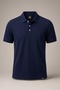 Men's Polo Neck T-Shirt 3-Pack – Black Navy White, 100% Cotton - 3