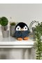 Handmade Velvet Mini Penguin Plush Toy, 11 Cm, Black Gray Orange, Baby Room Decoration and Collection - 2