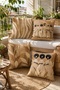 Coffee Tone Abstract Girls Patterned 4-Piece Throw Pillow Cover Set - 2