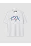 Nevavm Oval Collar Texas Printed Men's T-Shirt with Difference - 5