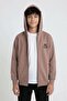 Brown Boy's Cardigan with Text Detail and Zipper 24643 - 4