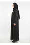 Midnight Diamonds on Net Abaya | Rizqé Luxury Black All Over diamonds Mesh Modest Wrap - 2