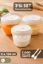 3-Piece Food Container Set - Mother Baby Milk Food Storage Container with Leak-Proof Lid 150ml Food Spoon Gift