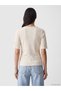 Original Oval Collar Lace Detailed Women's T-Shirt - 4