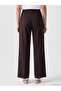 Lcwaikiki Classic Brown Belted Wide Leg Women's Trousers - 4