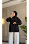 6470 - Stylish Comfortable Skirt and Sleeve Cuff Pattern Detailed Woven Soft Fabric Women's Poplin Shirt - 2