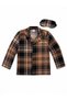 Father-Son Boy Brown Plaid Pattern Winter Shirt Collar Pajama Set Cotton Milan Fabric - 3