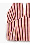 Slim Fit Viscose Halter Neck Striped Crop Blouse - 3