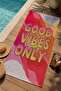 Colorful Abstract Good Vibes Written Retro Patterned 70X150 Beach Towel - Cotton Bath Towel - 3