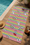 Pastel Striped Evil Eye Bead Patterned 70X150 Beach Towel - Digital Printed Bath Towel - 3