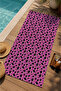 Pink Black Leopard Patterned 70X150 Beach Towel - Cotton Bath Towel - 3