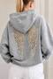 Women's Tulle Angel Wing Embroidered Oversize Hooded Sweatshirt / Hoodie with Fleece Inside (3 Yarn Threads) - 2
