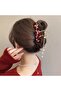 Hanging Pearl and Stone Rose Design Hairpin 11 cm - 3