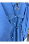 Lace-Up Linen Trouser Suit with Stone-Embellished Cap - 2