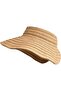 Women's open-face straw hat adjustable roll-up UV one size natural.