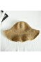 Straw hat off-white foldable wide brim lightweight travel. - 4