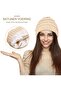 Women's winter hat dark grey 22x22cm knit ski satin lined. - 3