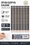 Black Copy Pen 12 Pieces Fatih Dermo Black Copy Pen Leather and Skin Pen