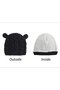 Baby Hat and Glove Set - Warm Knitted Soft Winter Unisex Black Size M Suitable for babies 2-6 months old - 2