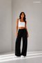 Women's Washed Natural Linen High Waist Oversize Cut Trousers 100% Linen - 6