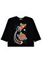 Space Themed Printed Sweatshirt for 2-5 Years Old - Black