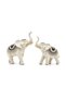 Beram Royal White Elephant Figurines Set of 2 Large and Small Resin Statues with Gold Accents Lucky Trunk Up Décor for Home Office and Living Room Bedroom Shelf Tabletop Gift Luxury Decor