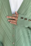 Mint Patterned Front Buttoned Hijab Knitwear Cardigan (Available in M-L-Xl) - 4