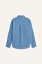 Regular Fit Long Sleeve Linen Blend Shirt - Blue - 5