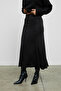 Jeveux Women's Stretchy Fabric Stitching Detail Long Black Skirt - 4