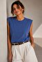 Soft Touch Zero Neck Draped Sleeveless Blouse Md0989