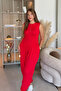 Comfortable Red Shalwar Jumpsuit with Waist Detail - 7