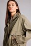 Regular Fit Hooded Faux Leather Khaki Women's Raincoat & Windbreaker H1623Ax/Kh6
