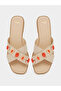 Beige Embellished Flat Sandals - 5