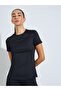 Black Logo Contrast Stitch Detail Short Sleeves Top and Leggings Set - 2