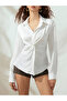 White Twisted Front Long Sleeve Shirt - 3