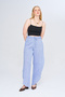 Women's Comfortable Cut Solid Color Trousers with Side Slits - 3