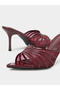Burgundy Mesh High Heel Mules - 3