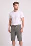 Men's Khaki Striped Combed Cotton Modal Capri
