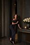 Black One-Shoulder Buckle Detail Long Sandy Fabric Dress - 3