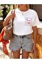 Women's Back and Front Printed Cadaques Summer T-Shirt Printed Crewneck - 2