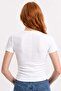 Short Sleeve T-Shirt with Oval Lace Detail on the Collar - 4
